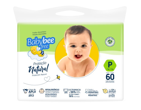 Fralda Baby Bee Natural P c/60