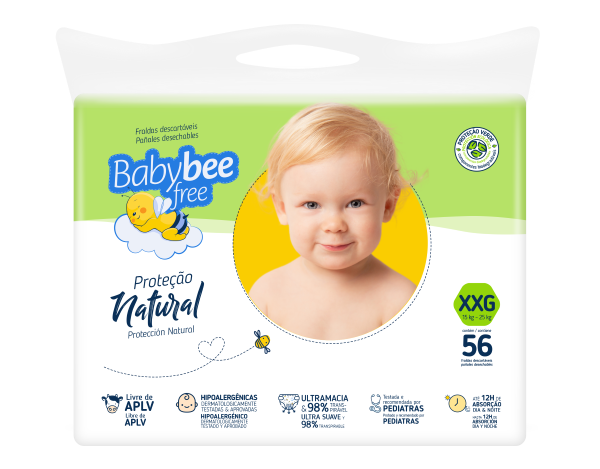 Fralda Baby Bee Natural Xxg C/52