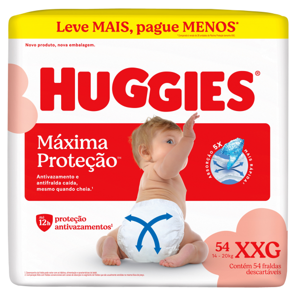 Fralda Huggies Supreme Care Hipzinha Tamanho Xxg. C/54