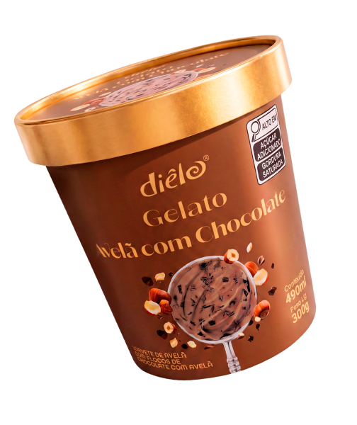 Gelato Avelã C/Chocolate Diêlo 490ml