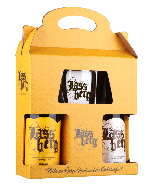Gift Box Kit Cervejas Lassberg 600ml (1 Weiss+1 Pilsen+1 Tulipa)