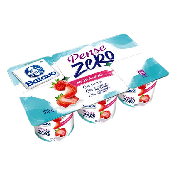 Iogurte Batavo Pense Zero Lactose Morango 510g