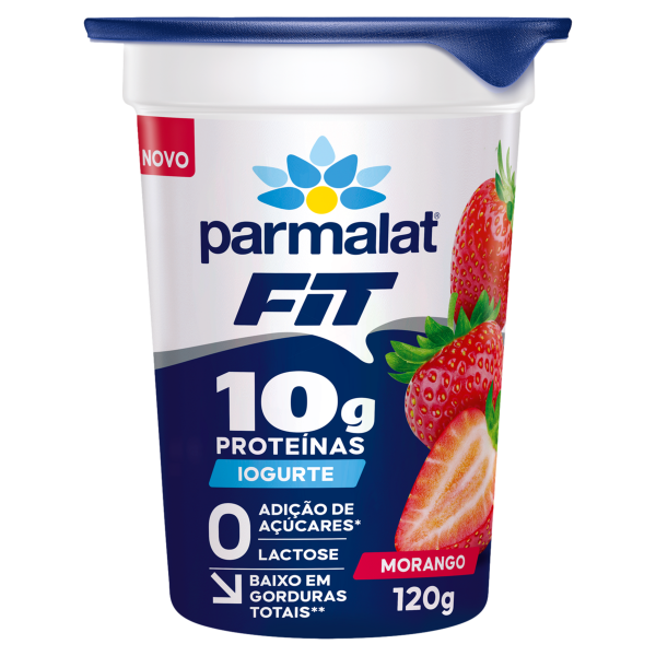 Iogurte Fit Parmalat Semi Desnatado Morango Zero Lactose 120g