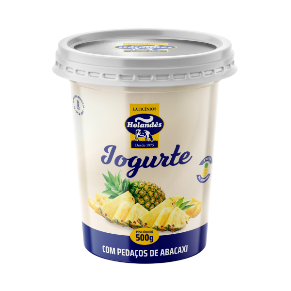 Iogurte Natural Pedaços Abacaxi Holandês 500gr