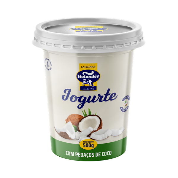 Iogurte Natural Pedaços Coco Holandês 500gr