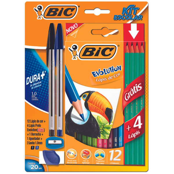 Kit Colorir Bic Com 12 + Caneta Fine