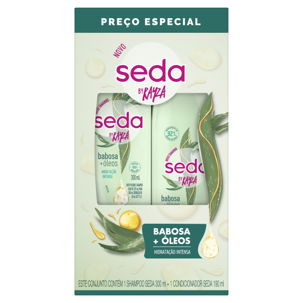 Kit Shampoo Seda 300ml + Condicionador 190ml Babosa Óleos