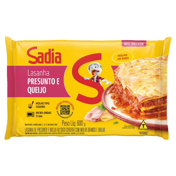 Lasanha Sadia Presunto Queijo 600g