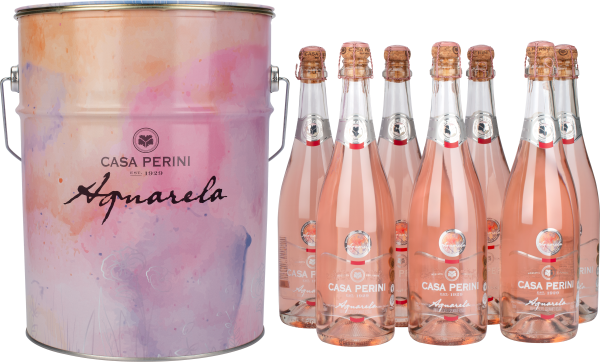 Lata Personalizada com 7 Espumantes Casa Perini Aquarela 750ml