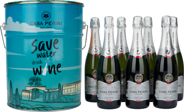 Lata Personalizada com 7 Espumantes Casa Perini Moscatel 750ml