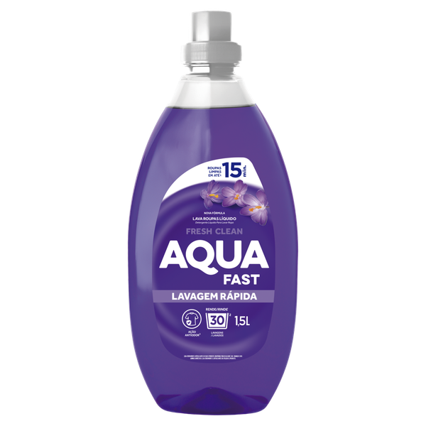 Lava Roupas Líquido Lavagem Rápida Fresh Clean Aquafast 1,5lt