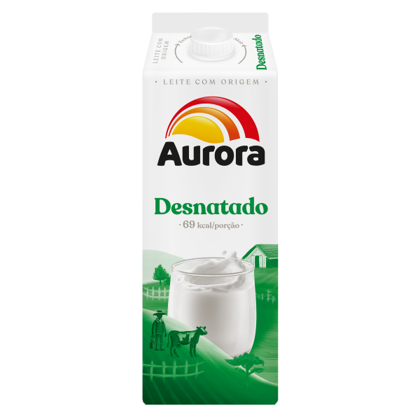 Leite UHT Desnatado Aurora 1L
