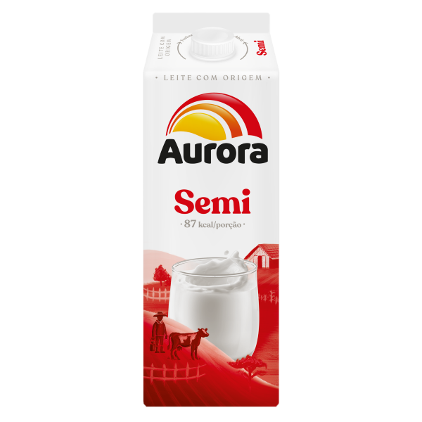 Leite UHT Semidesnatado Aurora 1L