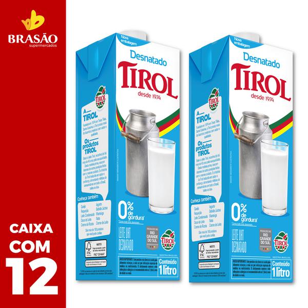 Leite Uht Tirol Desnatado C/Tampa 1L Cx c/12