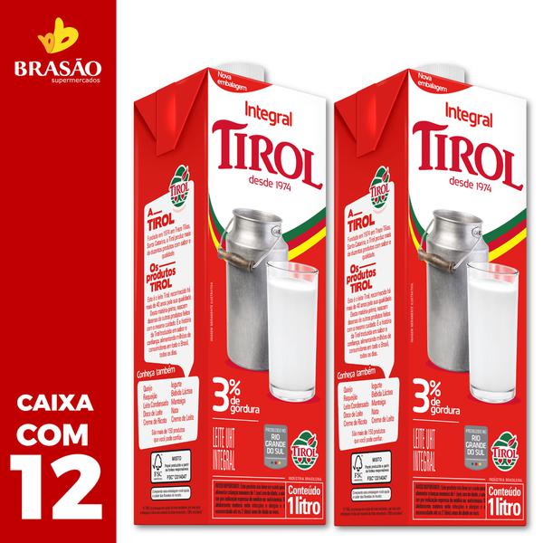 Leite Uht Tirol Integral c/Tampa 1L Cx c/12