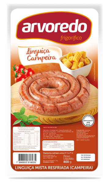 Linguiça Campeira Refriada Arvoredo 800g