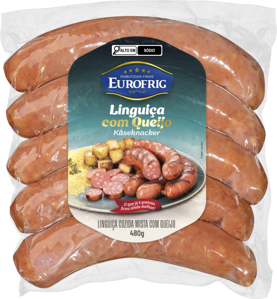 Linguiça Suína Com Queijo Eurofrig 480g