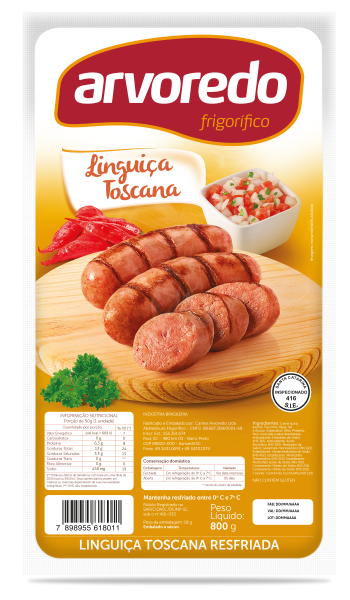 Linguiça Toscana Resfriada Arvoredo 800g