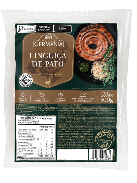 Linguica De Pato Villa Germania 500g