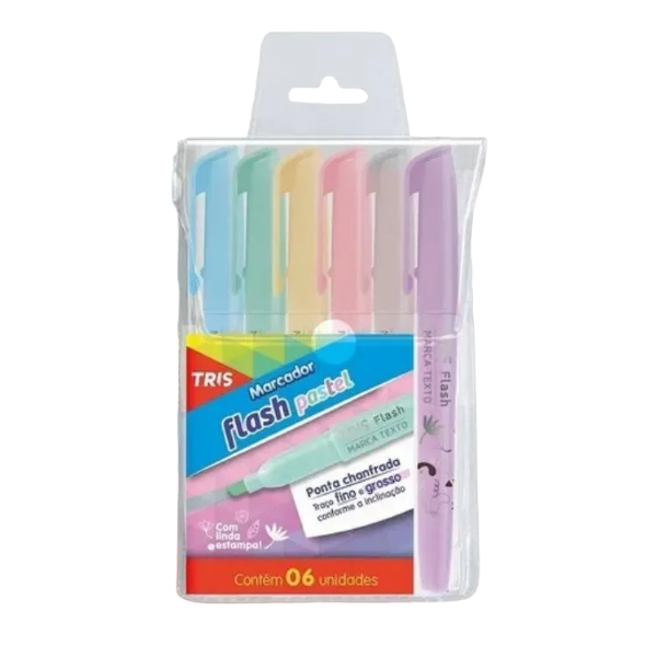 Marca Texto Tris Flash Pastel 6 Cores 607283