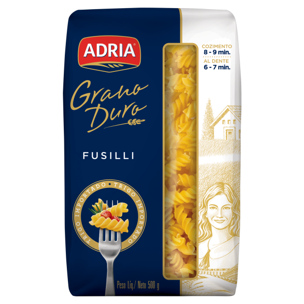 Massa Semola Grano Duro Fusilli Adria 500g