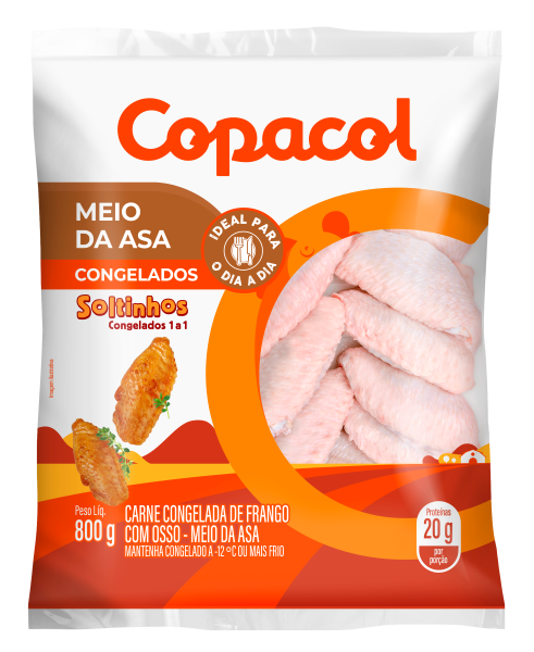 Meio Da Asa de Frango Copacol Iqf 800g