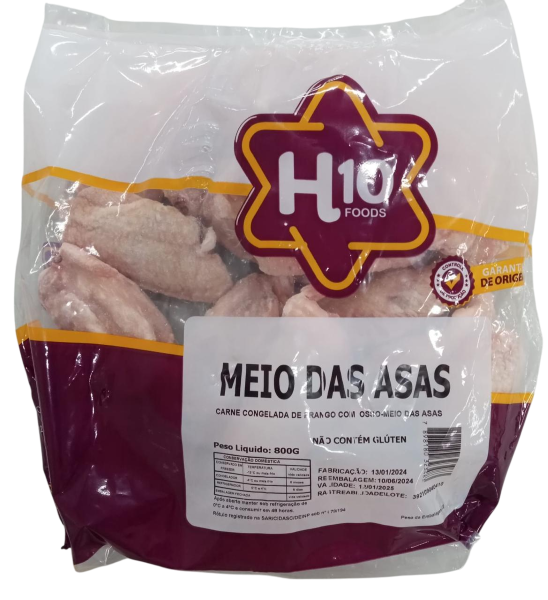 Meio Da Asa Frango H10 Foods Iqf 1kg
