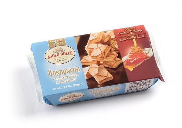 Mini Biscoitos Massa Folhada C/Glace Damasco Asolo Dolce 110g (Importação Brasão)