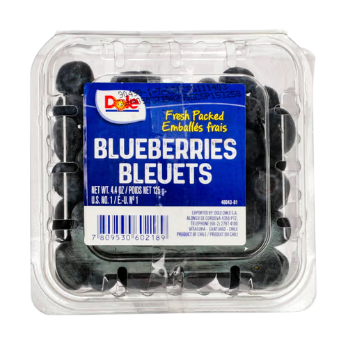 Mirtilo Blueberries Bluets Dole 125g