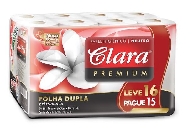 Papel Higiênico Folha Dupla Clara L16 P15 30mt