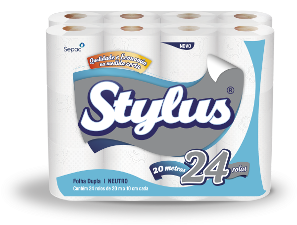 Papel Higiênico Stylus Neutro Fd 20m C/ 24