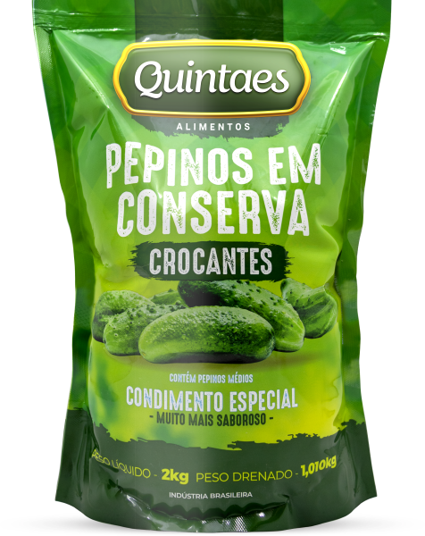 Pepino em Conserva Crocantes Quintaes Sachê 1,010kg