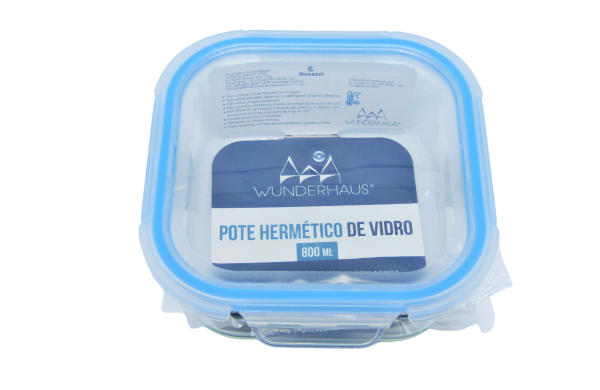 Pote De Vidro Wunderhaus Quadrado 800ml