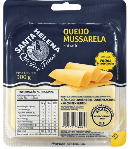 Queijo Mussarela Fatiado Santa Helena 300g