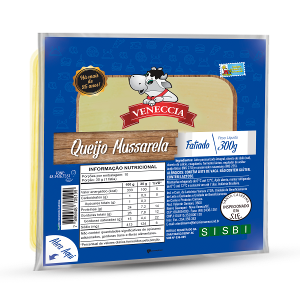 Queijo Mussarela Fatiado Veneza 300g