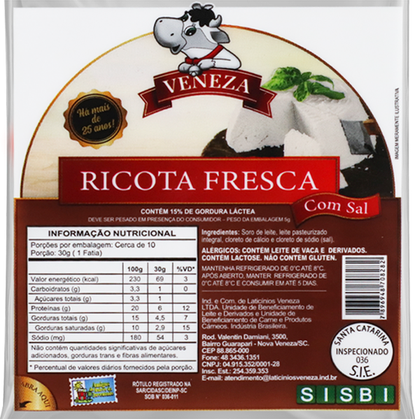 Queijo Ricota Com Sal Veneza Kg