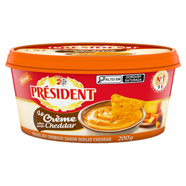 Requeijao Cremoso Sabor Cheedar La Creme President 200g