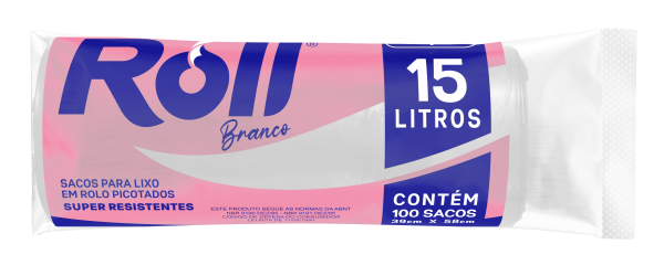Saco Lixo Bompack Roll Branco 30L com 50 Unds