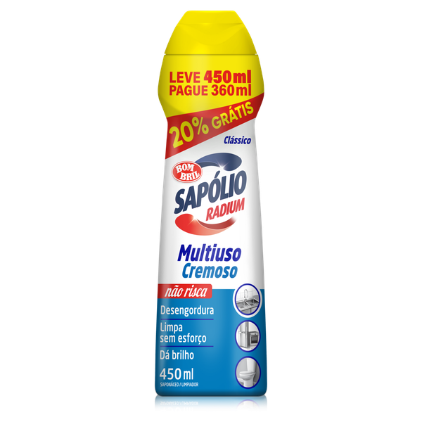 Saponaceo Liq Radium Classico Leve 450ml  Pague 360ml