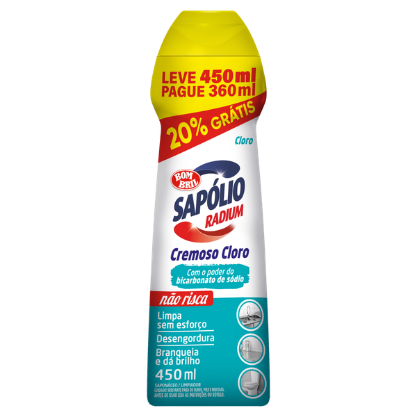 Saponaceo Liquido Radium Cloro Leve 450ml Pague 360ml