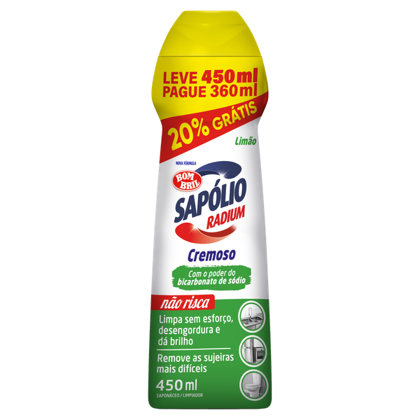 Saponaceo Liquido Radium Limao Leve 450ml Pague 360ml