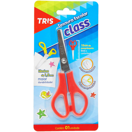 Tesoura Escolar Tris Class 13cm