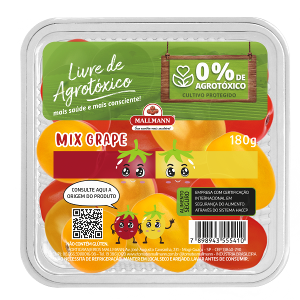 Tomate Mix Grape Mallmann Livre Agrotóxico 180g