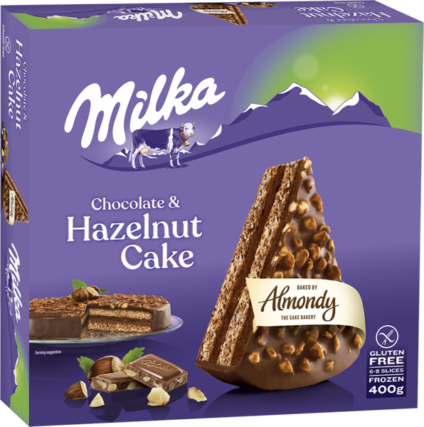 Torta de Chocolate Milka Leite Com Avela Congelada 400g