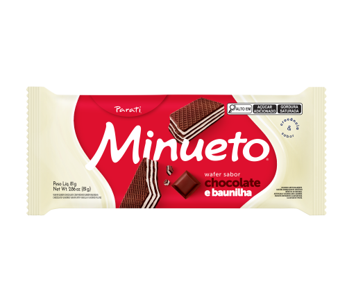 Wafer Parati Minueto Chocolate Baunilha 81g