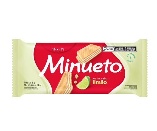Wafer Parati Minueto Limão 81g