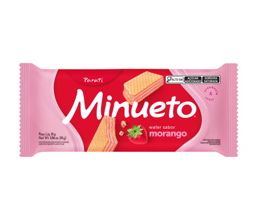 Wafer Parati Minueto Morango 81g
