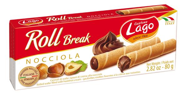 Wafer Roll Break Avelã Lago 80g