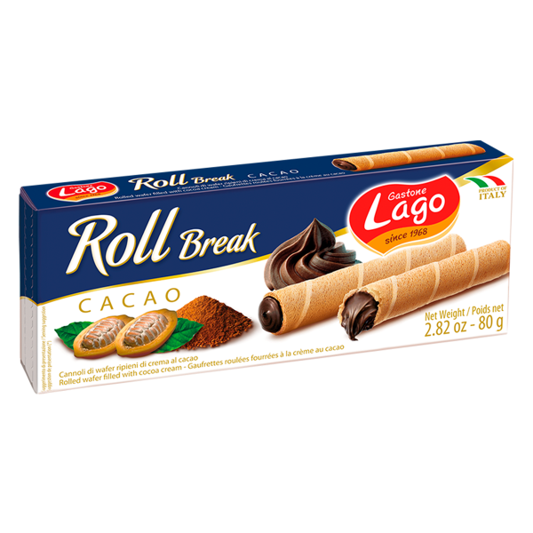 Wafer Roll Break Chocolate Lago 80g