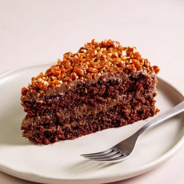 FATIA DE TORTA DE CHOCOLATE COM AMENDOIM